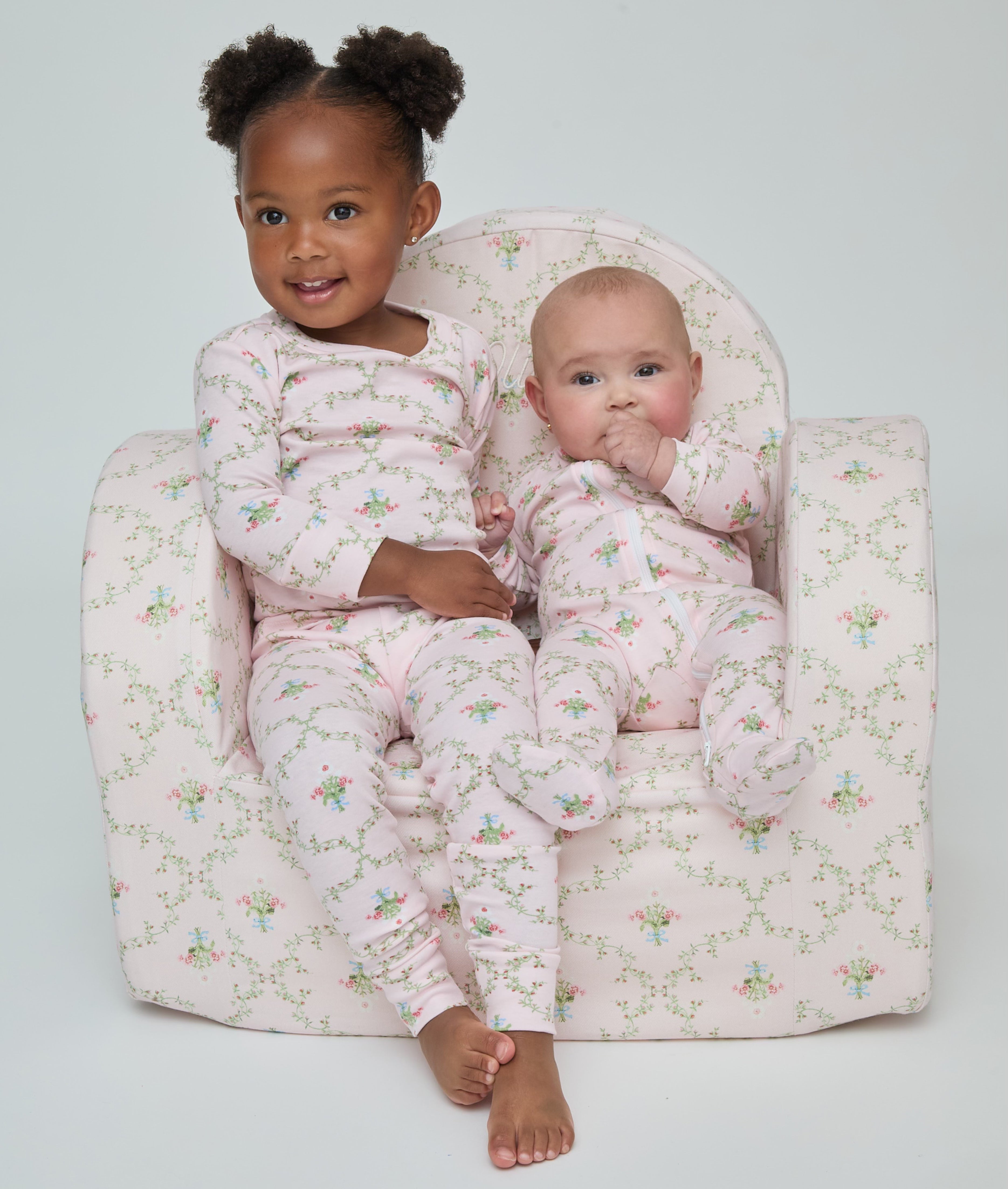 The Baby Sully PJ Set - Light Pink Trellis