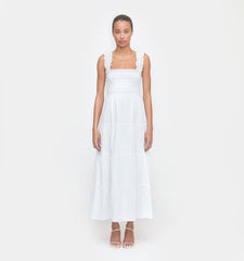 The Kimmy Maxi Nap Dress - White Shadow Stripe
