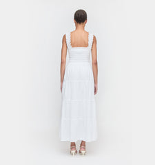 The Kimmy Maxi Nap Dress - White Shadow Stripe
