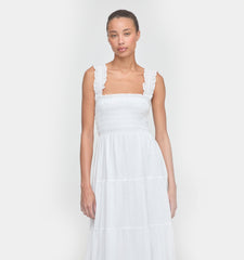 The Kimmy Maxi Nap Dress - White Shadow Stripe