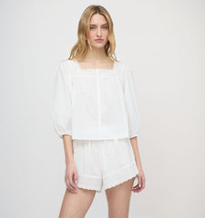 The Bennie Short - White Crisp Voile