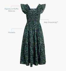 The Ellie Nap Dress - Midnight Garden Poplin