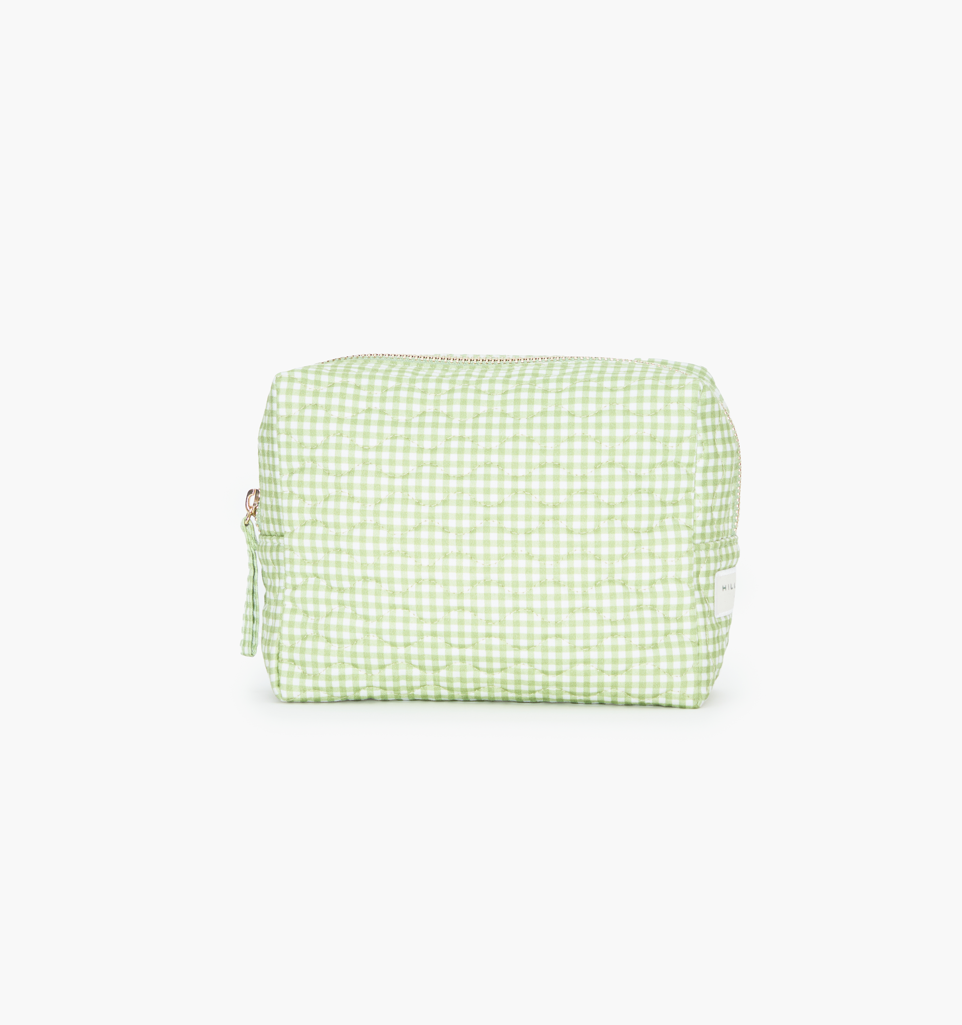 The Mini Quilted Cosmetic Bag - Lime Gingham