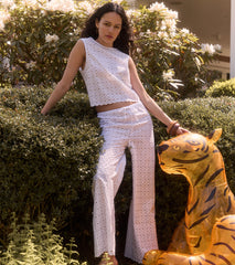 The Giovanna Pant - White Diamond Eyelet