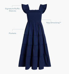 The Ellie Nap Dress - Navy Poplin
