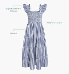 The Ellie Nap Dress - Navy Stripe