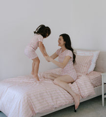 The Fitted Sheet - Pink Floral Dot Stripe