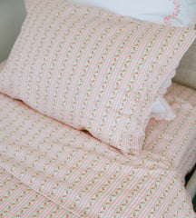 The Pillowcase Set - Pink Floral Dot Stripe