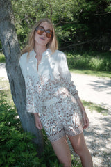 The Liv Top - Ivory Wildflower Field