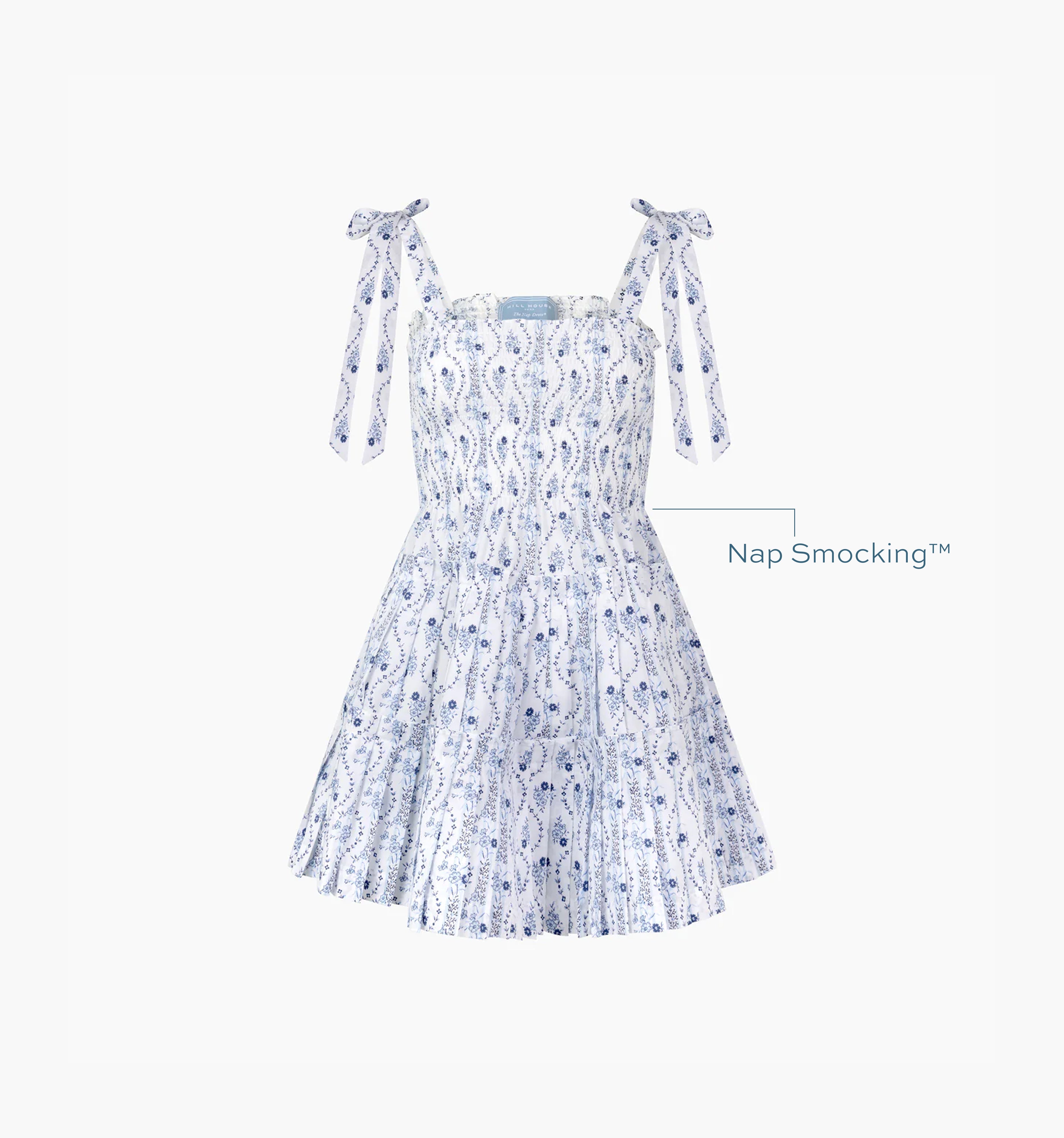 The Ribbon Charlotte Nap Dress - Blue Vine Stripe