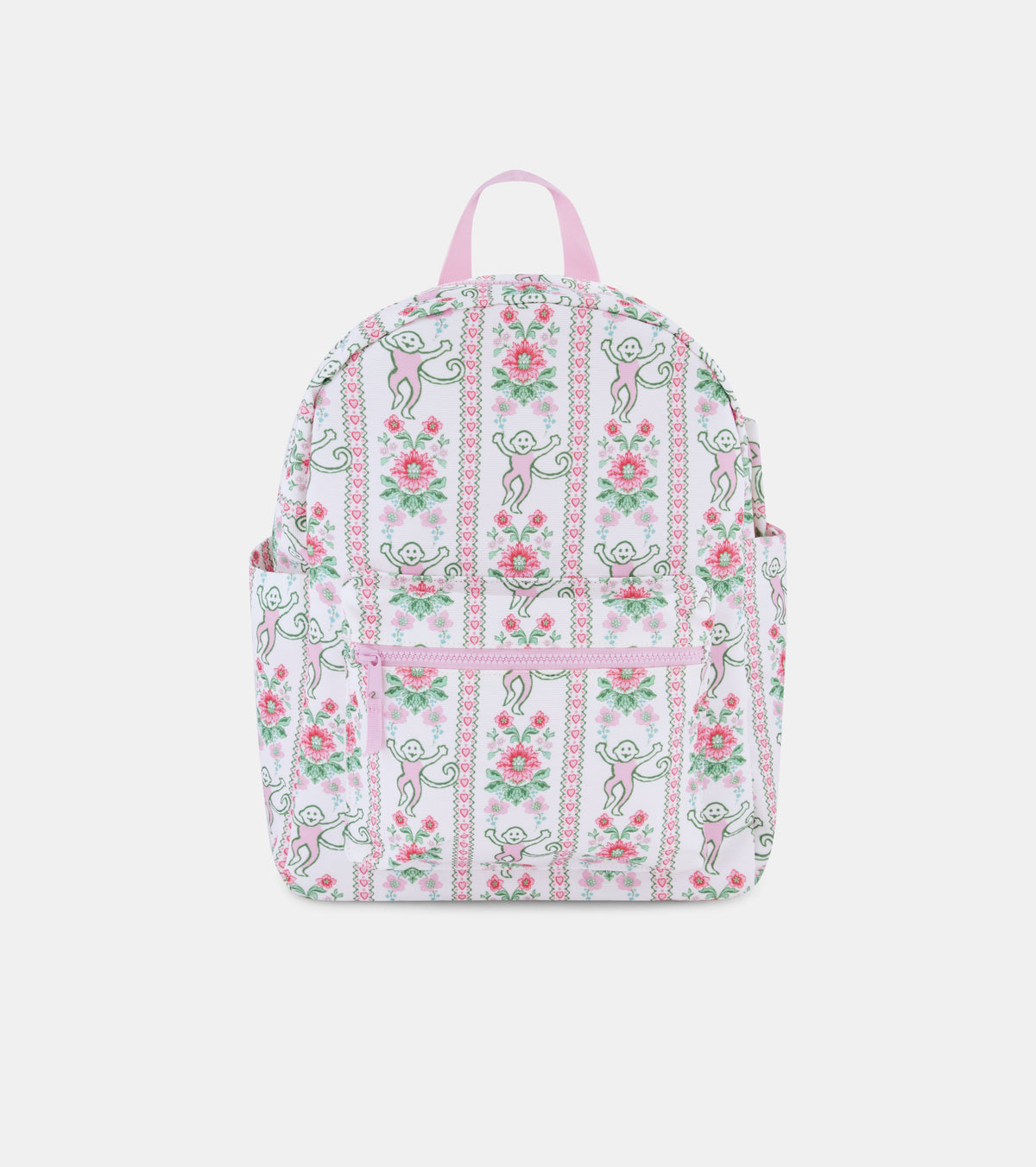 Roller Rabbit x Hill House Backpack - Pink Monkey Block Stripe