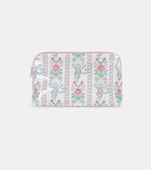 Roller Rabbit x Hill House Large Makeup Bag - Pink Monkey Block Stripe