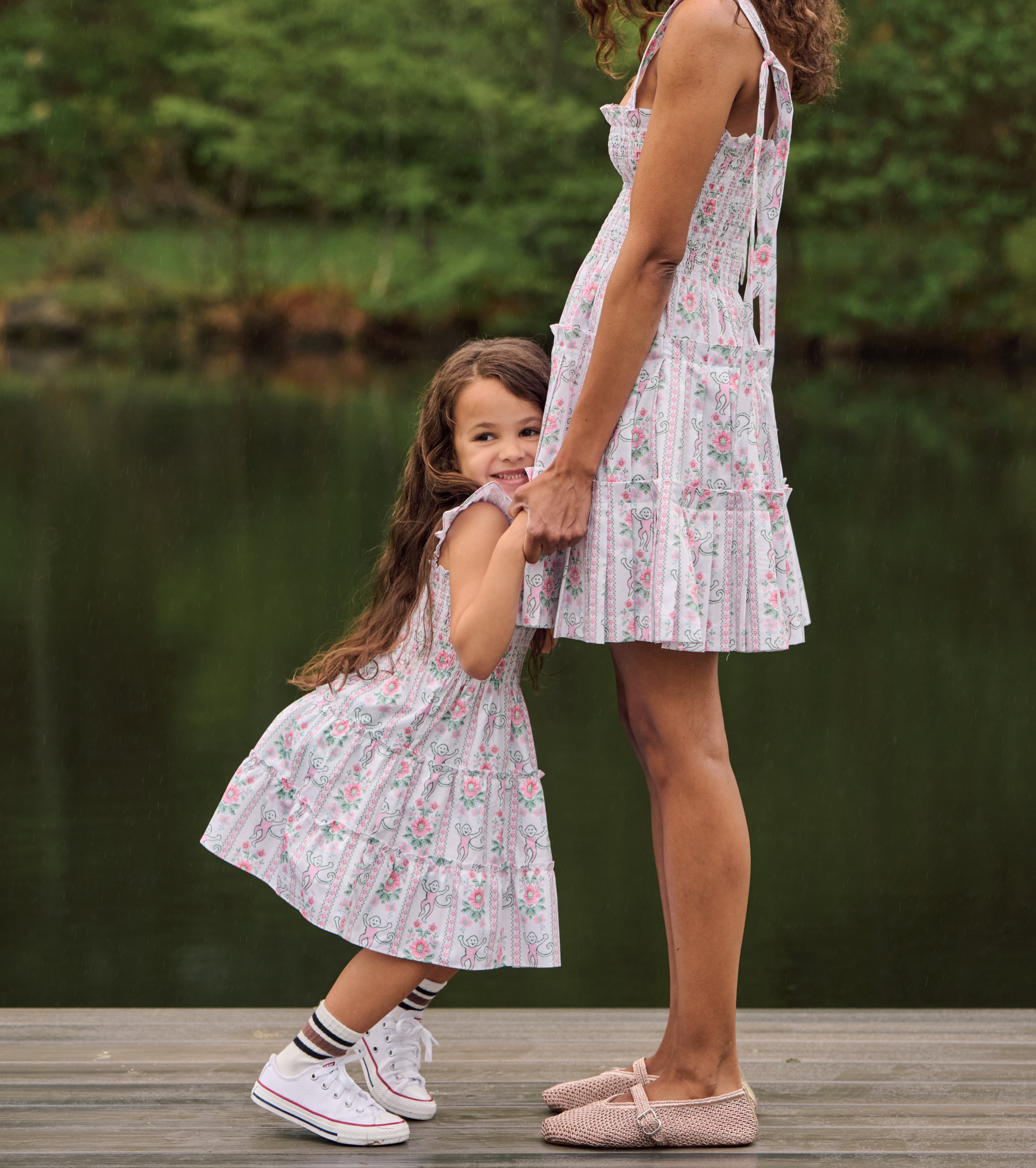 Roller Rabbit x Hill House The Tiny Ellie Nap Dress - Pink Monkey Block Stripe
