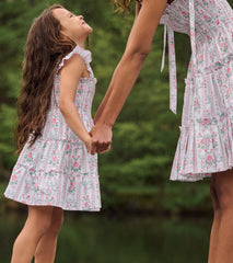 Roller Rabbit x Hill House The Tiny Ellie Nap Dress - Pink Monkey Block Stripe
