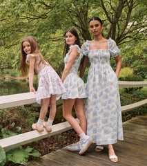 Roller Rabbit x Hill House Scarlett Midi Nap Dress - Blue Sherwood Forest Monkey