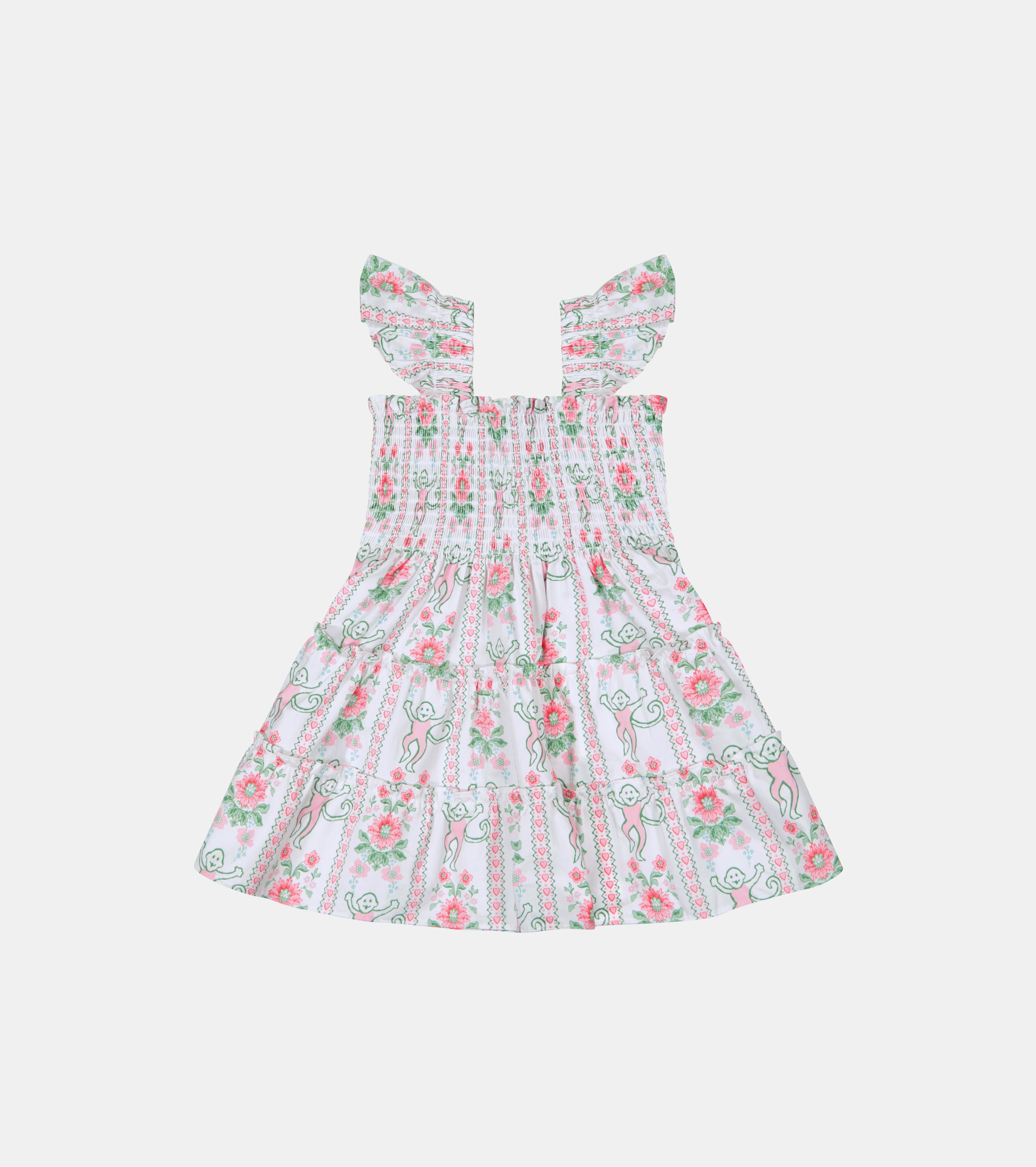 Roller Rabbit x Hill House The Tiny Ellie Nap Dress - Pink Monkey Block Stripe