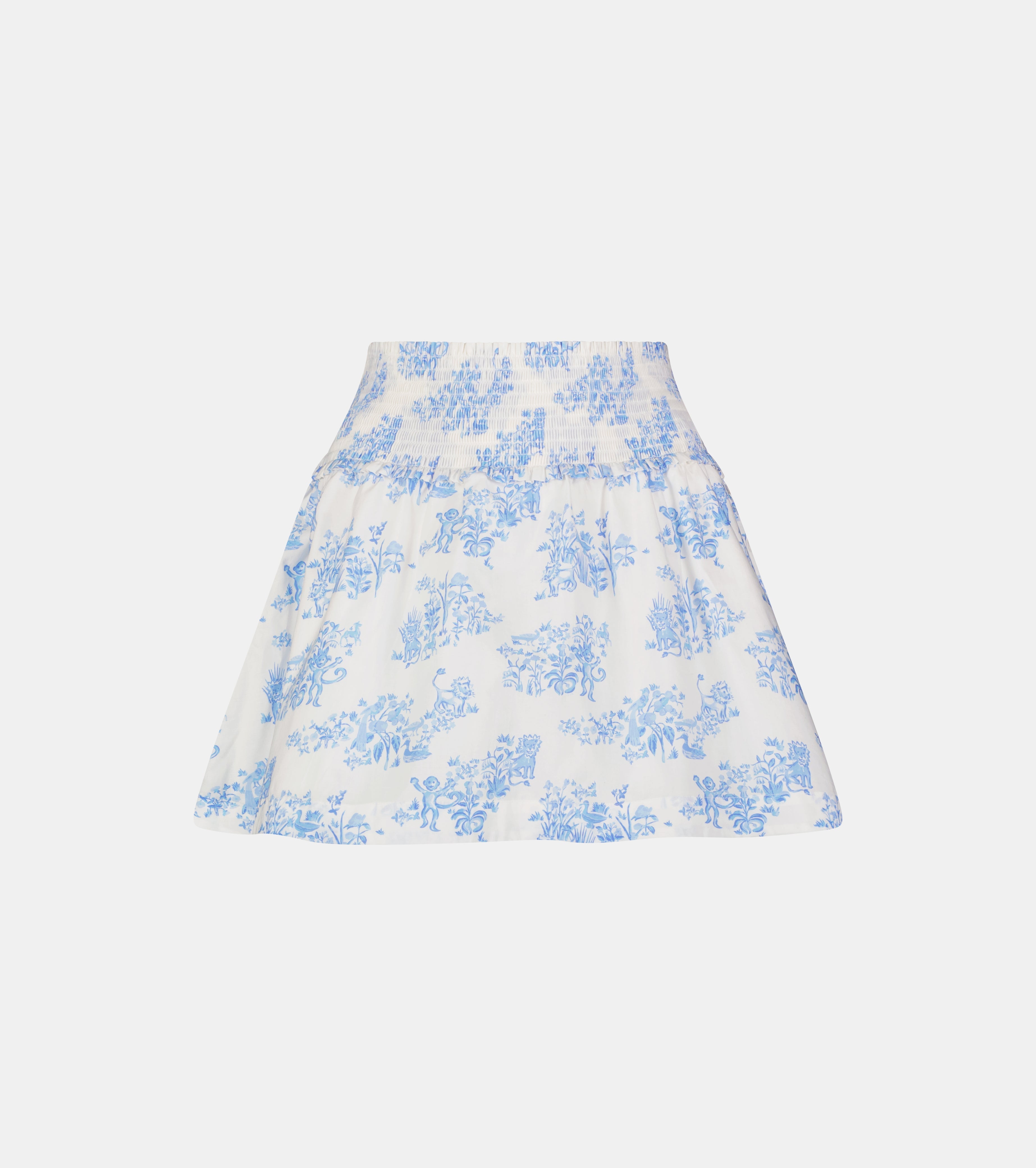 Roller Rabbit x Hill House The Delphine Mini Nap Skirt - Blue Sherwood Forest Monkey