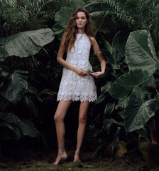 The Sasha Dress - White Floral Lace