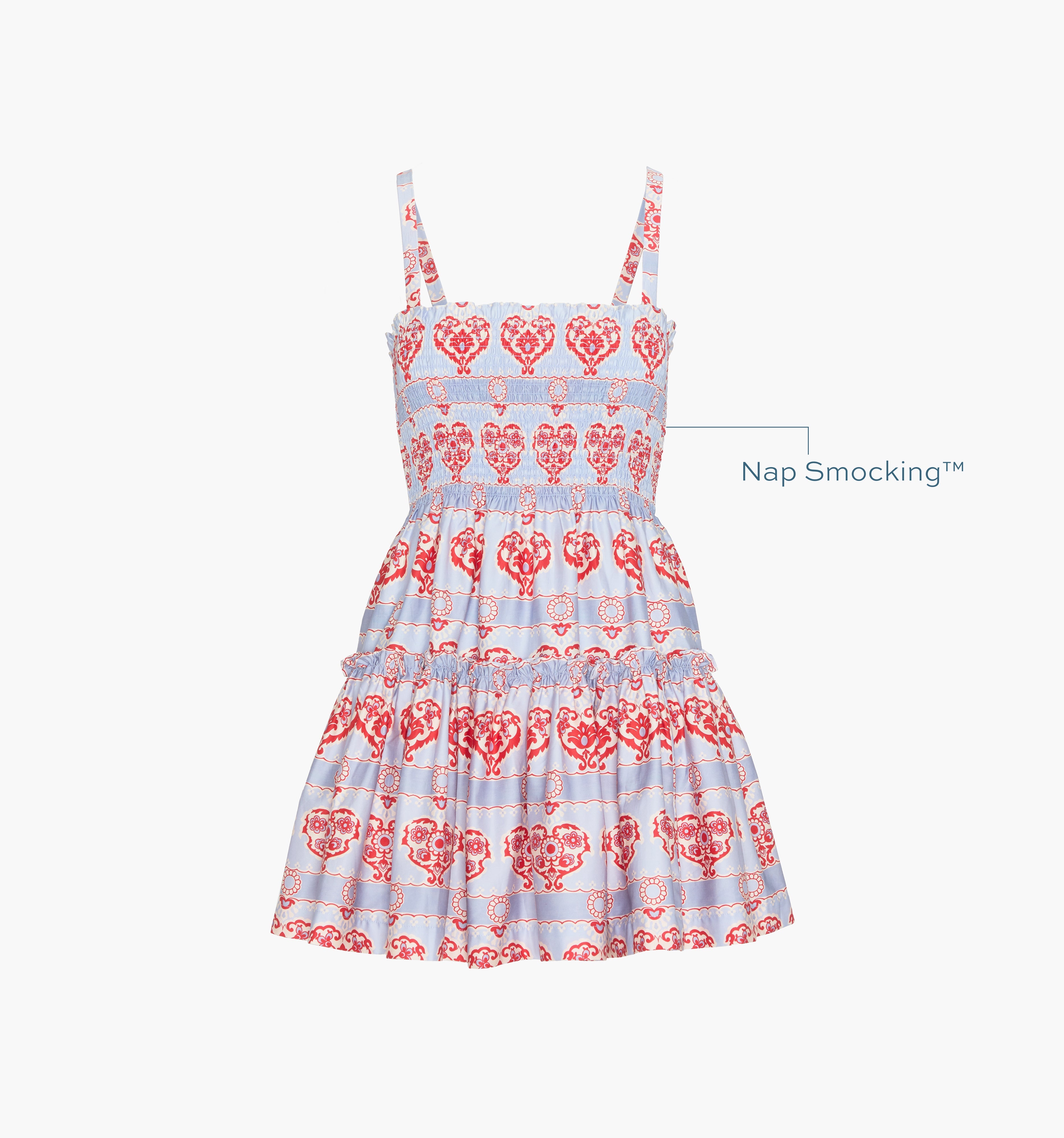 The Seraphina Mini Nap Dress - Poppy Damask Stripe