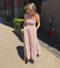 The Goldie Nap Dress - Cognac Gingham