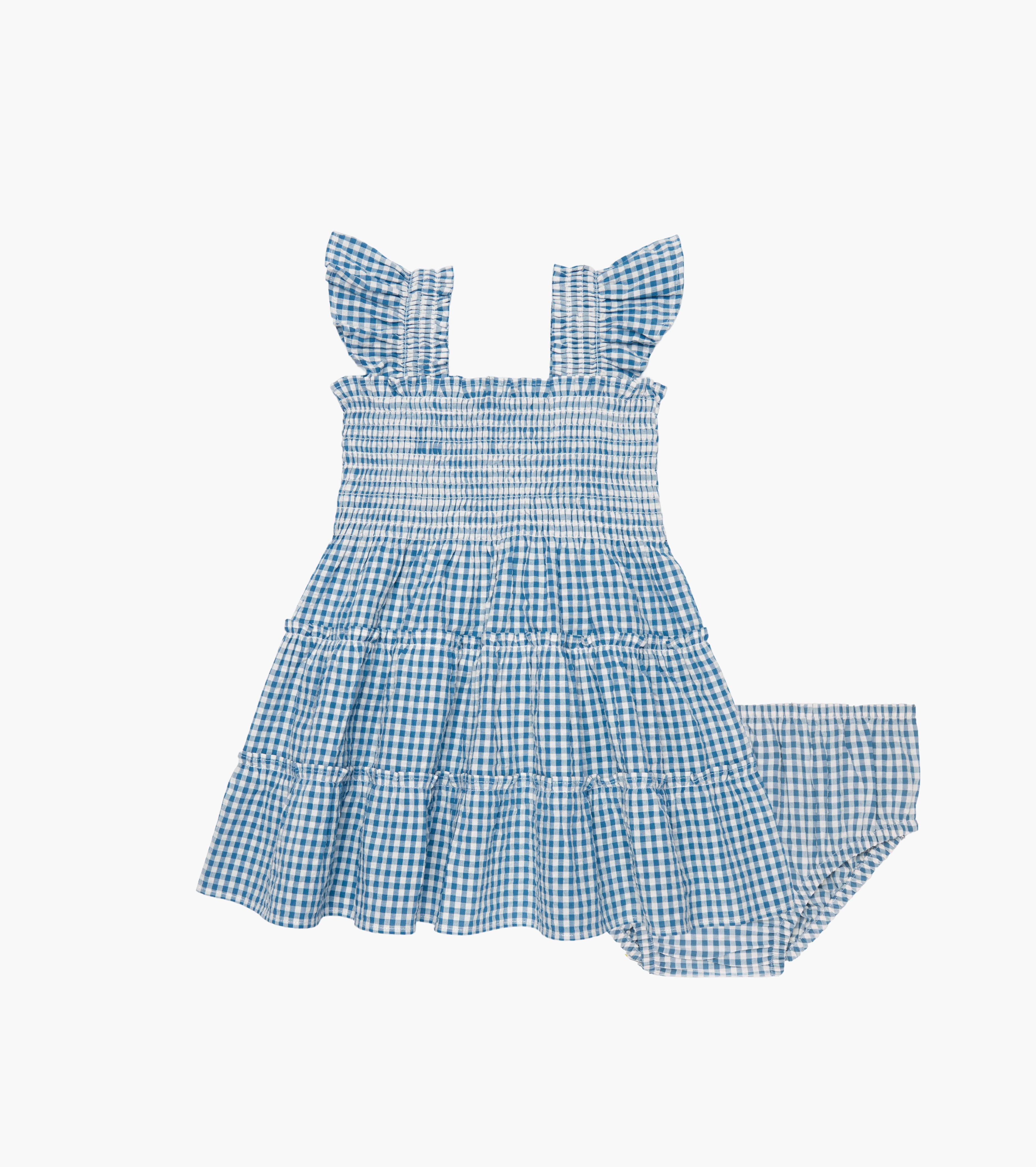 The Baby Ellie Nap Dress - Lagoon Gingham