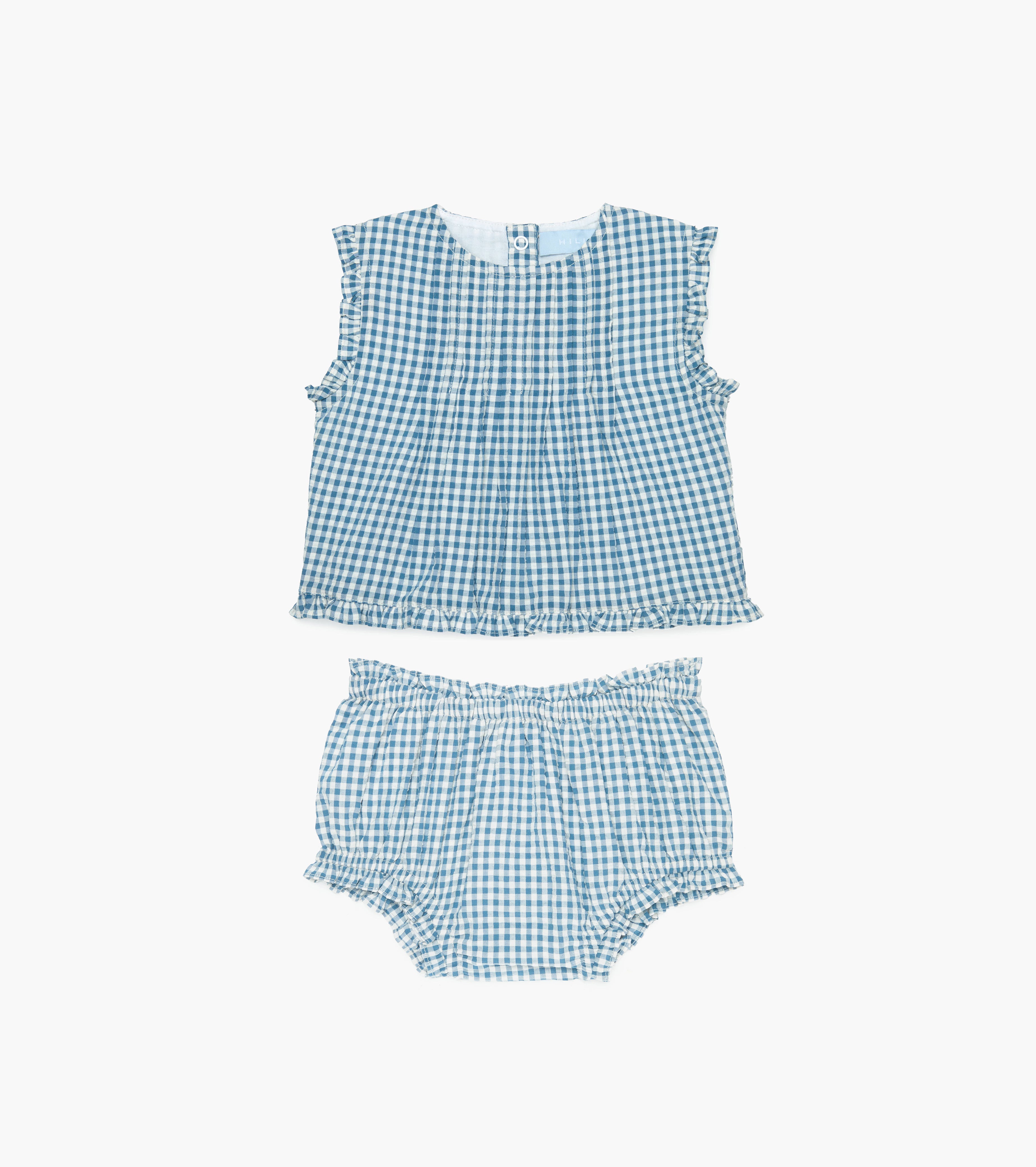 The Baby Cameron Short Set - Lagoon Gingham