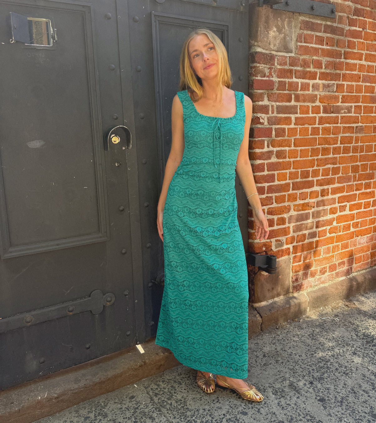 The Coraline Dress - Teal Stretch Lace