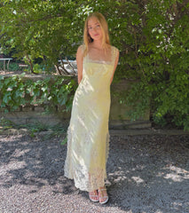 The Alba Dress - Yellow Trailing Lace
