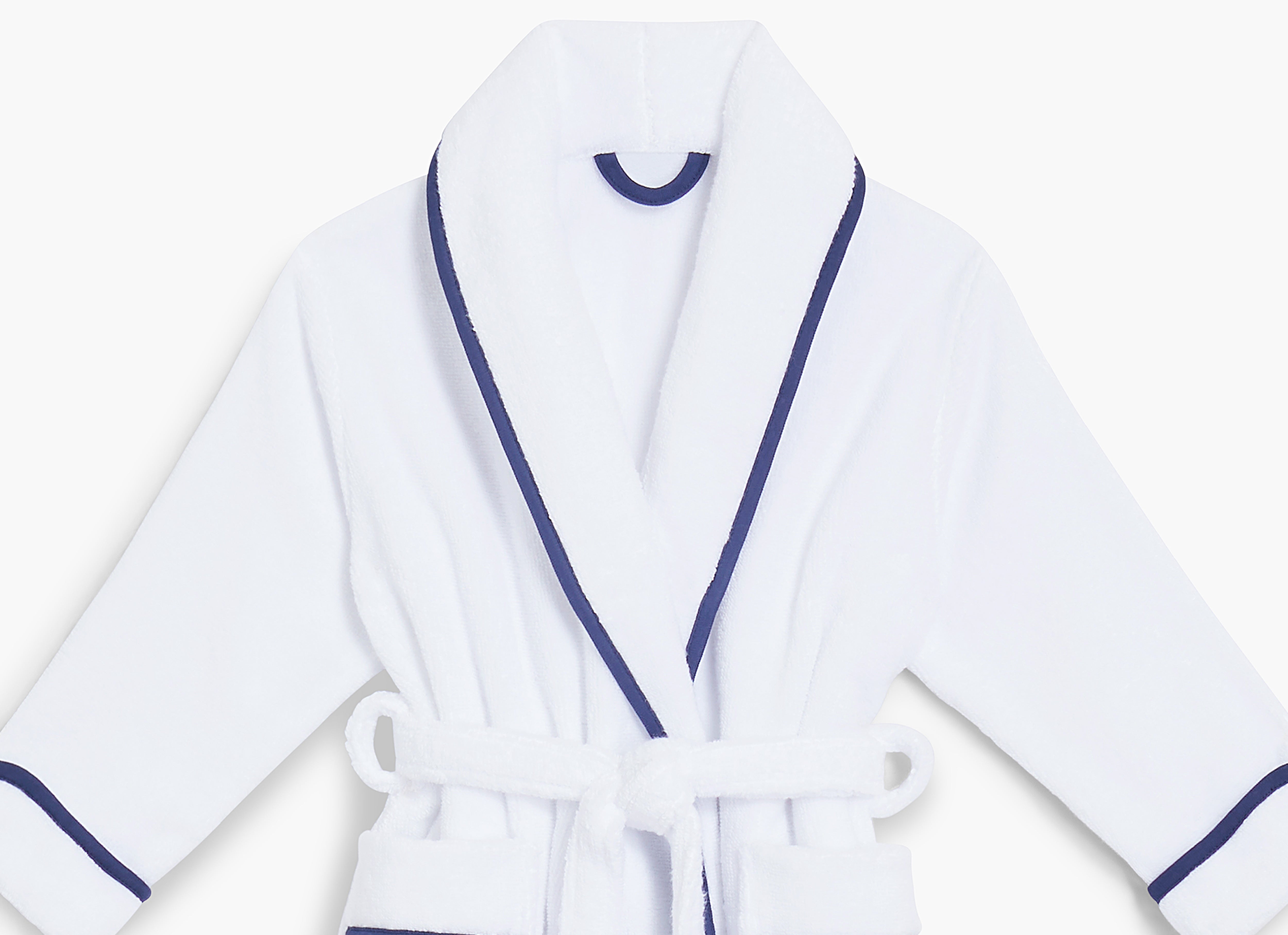 The Baby Hotel Robe - White/Navy