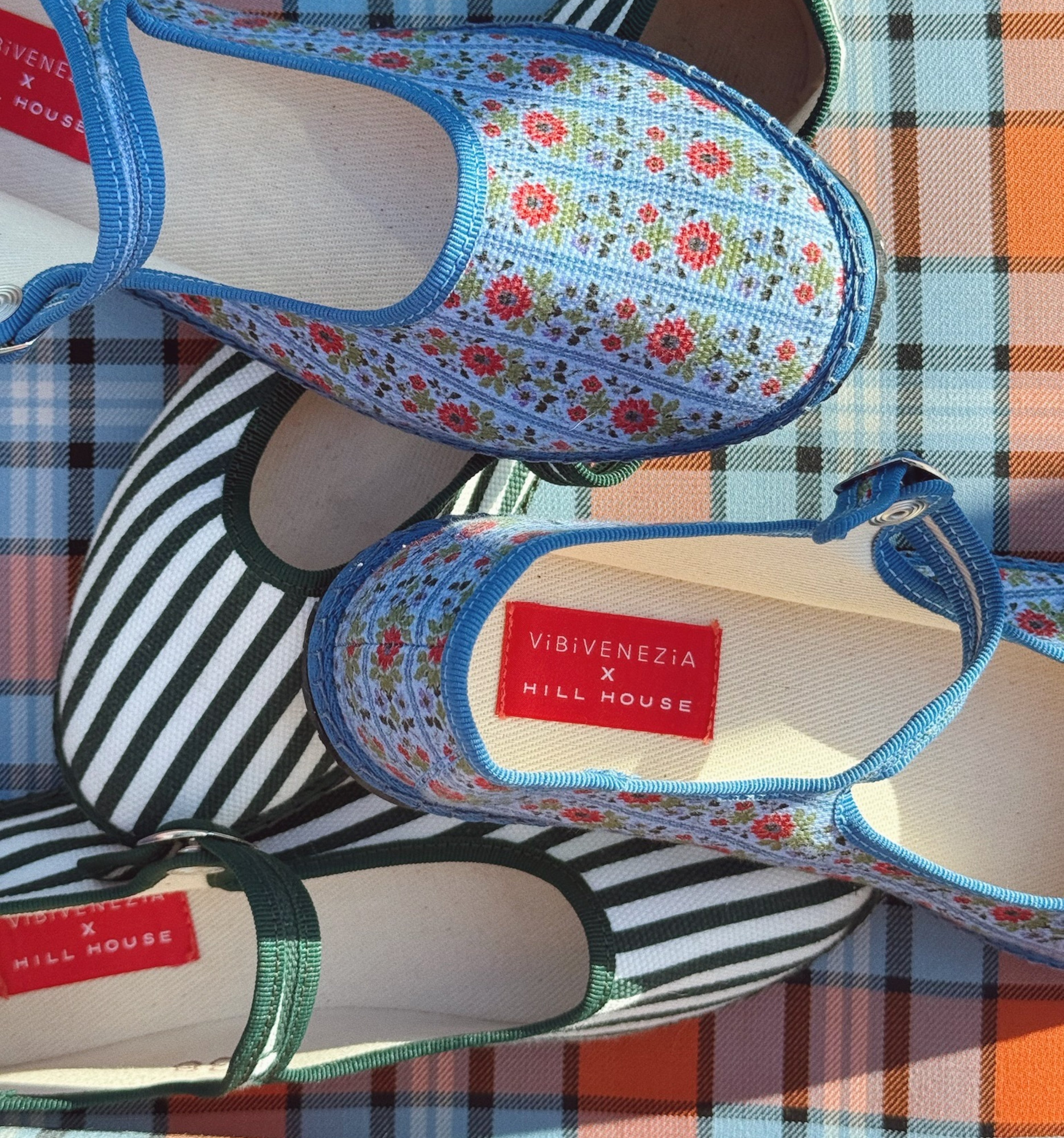 The Hill House x Vibi Venezia Mary Jane Flats - Green Stripe